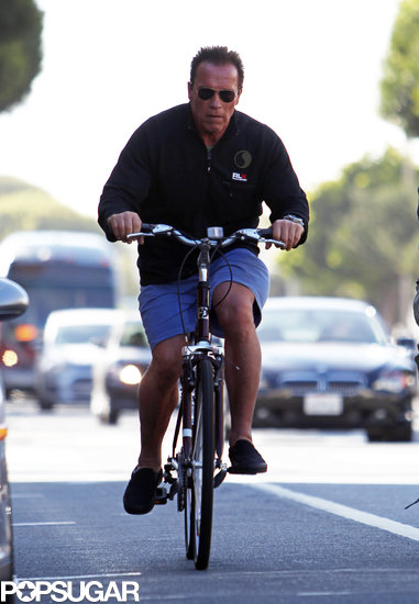 Arnold Schwarzenegger pedaled his way through LA back in April.
Arnold Schwarzenegger pedaled his way through LA back in April.