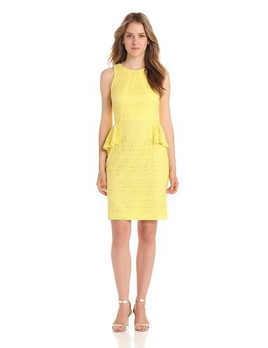 Donna Morgan Women's Lace Sheath Dress with Peplum
