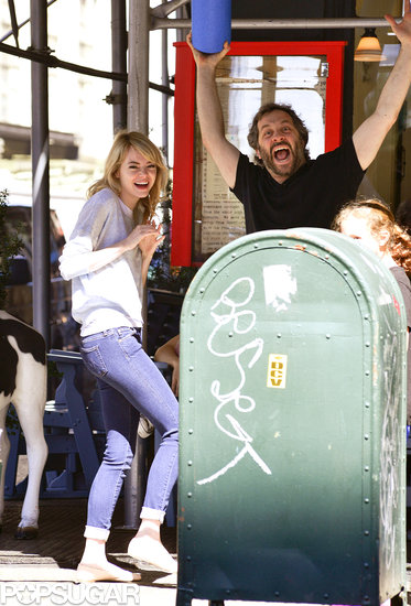In With the Boss: Emma Stone and Judd Apatow Laugh It Up in NYC In With the Boss: Emma Stone and Judd Apatow Laugh It Up in NYC