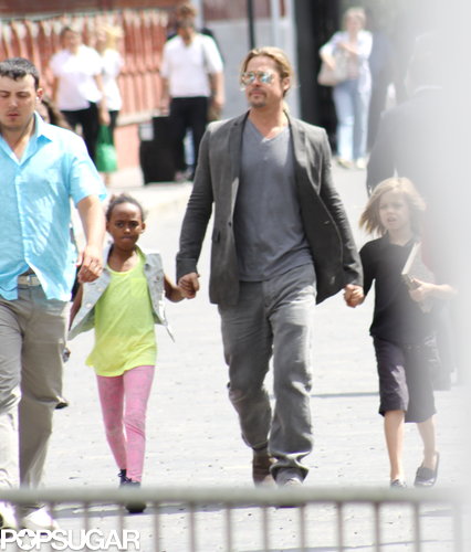 Brad Pitt visited the Moscow Kremlin with Zahara and Shiloh on Friday.
Brad Pitt visited the Moscow Kremlin with Zahara and Shiloh on Friday.