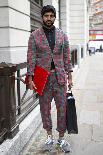 This one's worth borrowing from the boys — we love the effect of a cute plaid suit and sporty kicks.
This one's worth borrowing from the boys — we love the effect of a cute plaid suit and sporty kicks.
