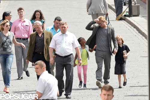 Brad Pitt Tours Russia With Shiloh and Zahara! Brad Pitt Tours Russia With Shiloh and Zahara!