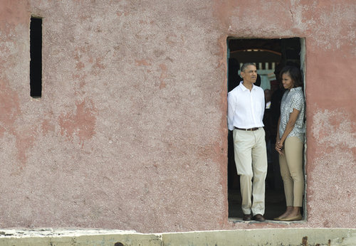 While touring the House of Slaves at Gorée Island in June, President Obama and First Lady Michelle stood at the Door of No Return.
While touring the House of Slaves at Gorée Island in June, President Obama and First Lady Michelle stood at the Door of No Return.