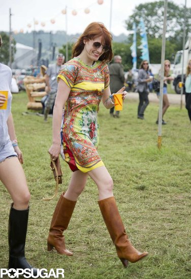 Florence Welch walked around the farm.
Florence Welch walked around the farm.