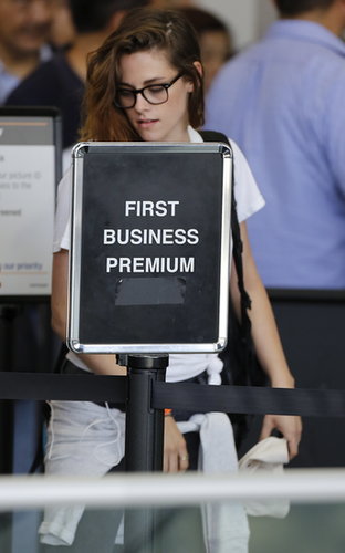 Kristen Stewart worked her way through the TSA line.
Kristen Stewart worked her way through the TSA line.