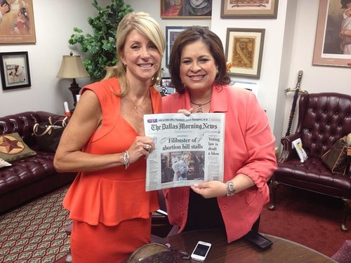 Texas State Senator Leticia Van de Putte showed her support for Wendy Davis.
Source: Twitter user leticiavdp
Texas State Senator Leticia Van de Putte showed her support for Wendy Davis.
Source: Twitter user leticiavdp