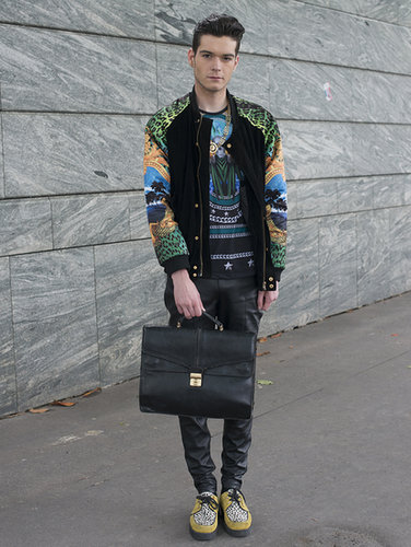 We're not sure which piece we're more obsessed with — this guy's statement bomber or tee.
We're not sure which piece we're more obsessed with — this guy's statement bomber or tee.