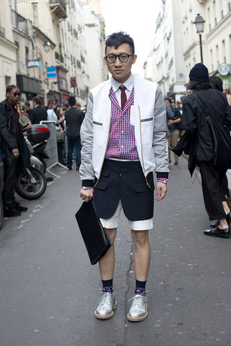 Suiting separates get playful when you flash a little bit of leg and wear silver lace-ups.
Suiting separates get playful when you flash a little bit of leg and wear silver lace-ups.