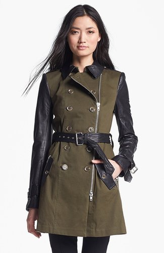 The leather-sleeved look isn't going anywhere. Get in on the trend with this olive and black trench from Rachel Zoe ($695).
The leather-sleeved look isn't going anywhere. Get in on the trend with this olive and black trench from Rachel Zoe ($695).