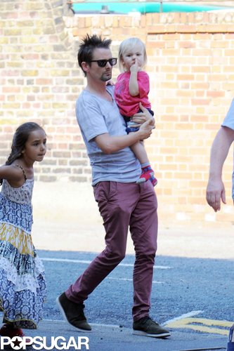 Matthew Bellamy took Bingham Bellamy to visit Kate Hudson on her London set.
Matthew Bellamy took Bingham Bellamy to visit Kate Hudson on her London set.