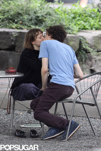 Jesse Eisenberg planted a kiss on Mia Wasikowska in a Toronto park.
Jesse Eisenberg planted a kiss on Mia Wasikowska in a Toronto park.