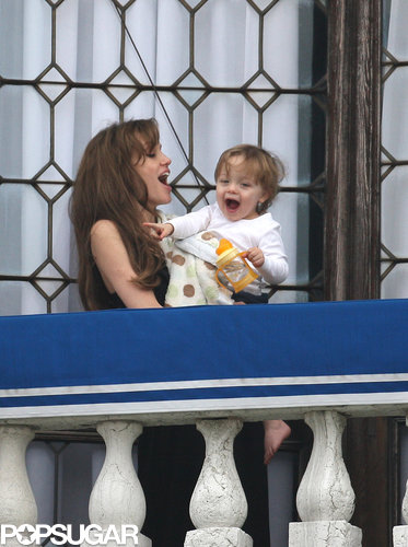 In March 2010, Knox Jolie-Pitt was all about balcony time with Angelina during her breaks from filming The Tourist in Venice.
In March 2010, Knox Jolie-Pitt was all about balcony time with Angelina during her breaks from filming The Tourist in Venice.