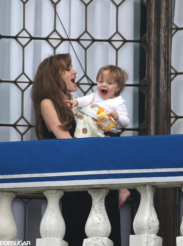 In March 2010, Knox Jolie-Pitt was all about balcony time with Angelina during her breaks from filming The Tourist in Venice.
In March 2010, Knox Jolie-Pitt was all about balcony time with Angelina during her breaks from filming The Tourist in Venice.
