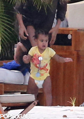 Blue Carter walked around by the pool.
Blue Carter walked around by the pool.