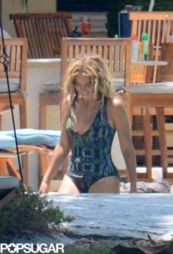 Beyoncé slipped into a one-piece swimsuit for a day by the pool.
Beyoncé slipped into a one-piece swimsuit for a day by the pool.