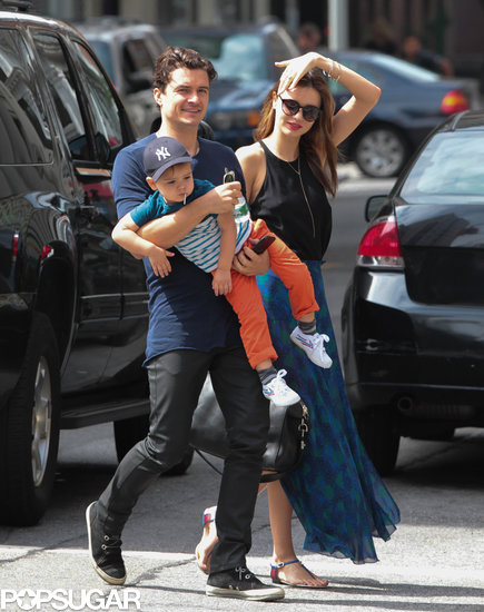 Orlando Bloom carried Flynn during a day out with Miranda Kerr.
Orlando Bloom carried Flynn during a day out with Miranda Kerr.