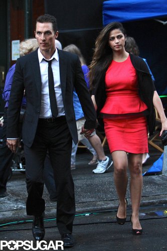 Matthew McConaughey walked around the set with Camila Alves in NYC on July 2013.
Matthew McConaughey walked around the set with Camila Alves in NYC on July 2013.