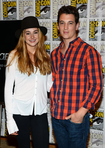 Shailene Woodley with Miles Teller at the Ender's Game and Divergent press line.
Shailene Woodley with Miles Teller at the Ender's Game and Divergent press line.