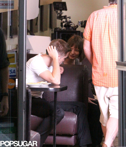 Smokin' Hot Robert Pattinson Gets Close to Mia Wasikowska on Set Smokin' Hot Robert Pattinson Gets Close to Mia Wasikowska on Set