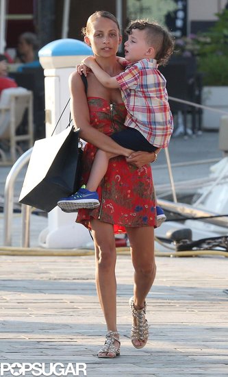 Nicole Richie carried her son, Sparrow, while in the South of France.
Nicole Richie carried her son, Sparrow, while in the South of France.