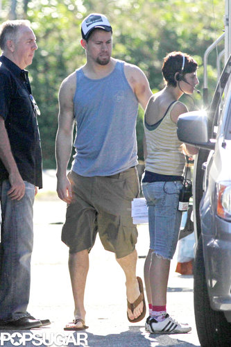 Channing Tatum showed off his muscles in a tank top to visit his wife, Jenna Dewan, on her Witches of East End set in Vancouver.
Channing Tatum showed off his muscles in a tank top to visit his wife, Jenna Dewan, on her Witches of East End set in Vancouver.
