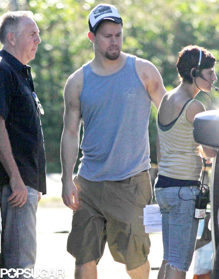 Channing Tatum showed off his muscles in Vancouver.
Channing Tatum showed off his muscles in Vancouver.