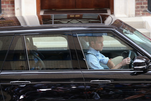 Prince William drove the car as he, Kate Middleton, and the royal baby left the hospital.
Prince William drove the car as he, Kate Middleton, and the royal baby left the hospital.