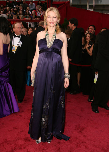 In Cate's world, being pregnant doesn't stop her from looking flawless on the red carpet. At the 2008 Oscars, the actress donned a Dries Van Noten purple gown with tons of statement jewels.
In Cate's world, being pregnant doesn't stop her from looking flawless on the red carpet. At the 2008 Oscars, the actress donned a Dries Van Noten purple gown with tons of statement jewels.