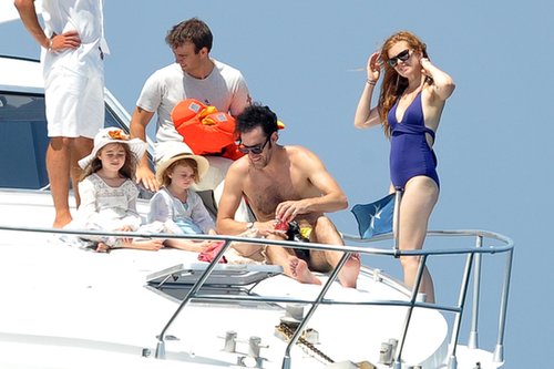 Isla Fisher and Sacha Baron Cohen relaxed on a yacht with their two daughters, Olive and Elula.
Isla Fisher and Sacha Baron Cohen relaxed on a yacht with their two daughters, Olive and Elula.