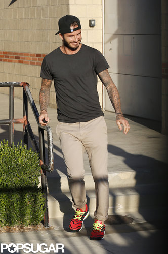 David Beckham smiled as he left UCLA.
David Beckham smiled as he left UCLA.