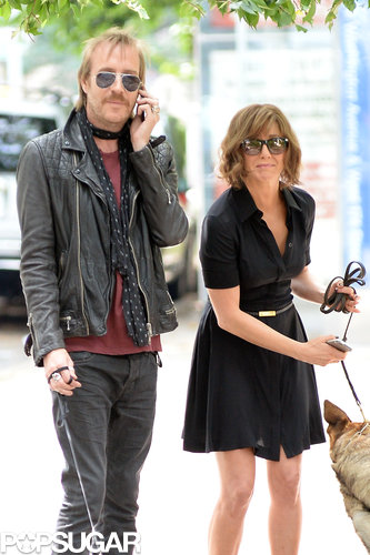 Jennifer Aniston filmed a scene with Rhys Ifans in NYC on July 31.
Jennifer Aniston filmed a scene with Rhys Ifans in NYC on July 31.