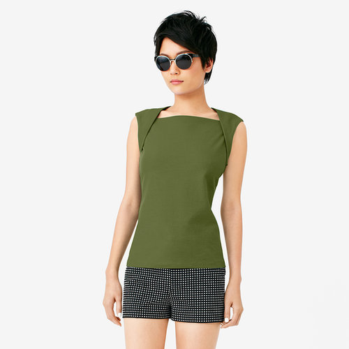 We love the interesting shoulder folds of this Saturday top ($45).
We love the interesting shoulder folds of this Saturday top ($45).