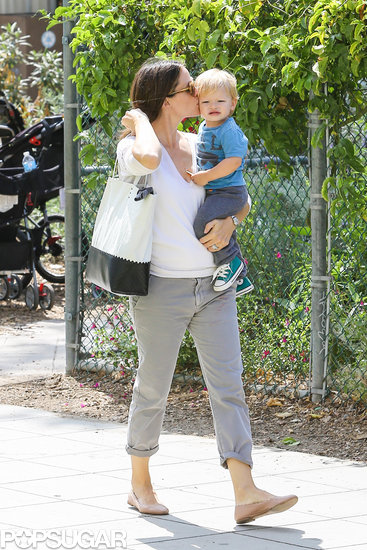 Jennifer Garner planted a kiss on her son Sam's cheek.
Jennifer Garner planted a kiss on her son Sam's cheek.