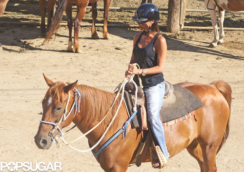 Victoria Beckham went horseback riding with her family in LA.
Victoria Beckham went horseback riding with her family in LA.