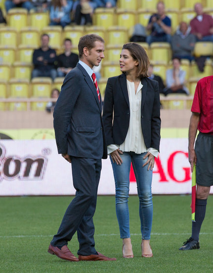 In May, Charlotte and her older brother, Andrea Casiraghi, attended the World Stars Football match in Monaco. Andrea, who is second in line to the throne and could succeed Prince Albert should Albert have no legitimate children, just had a son with heiress fiancée Tatiana Santo Domingo earlier this year. Should they marry, their son, Sacha, would be third in line to the throne.
In May, Charlotte and her older brother, Andrea Casiraghi, attended the World Stars Football match in Monaco. Andrea, who is second in line to the throne and could succeed Prince Albert should Albert have no legitimate children, just had a son with heiress fiancée Tatiana Santo Domingo earlier this year. Should they marry, their son, Sacha, would be third in line to the throne.