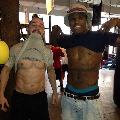 Shia LaBeouf has been getting fit while boxing in the past year, and while not technically a selfie, he regrammed this shot taken by a fellow gym member:
"My new homie Shia @thecampaignbook LeBeouf is really buffed (pause)"
Source: Instagram user kidchocolate
Shia LaBeouf has been getting fit while boxing in the past year, and while not technically a selfie, he regrammed this shot taken by a fellow gym member:
"My new homie Shia @thecampaignbook LeBeouf is really buffed (pause)"
Source: Instagram user kidchocolate