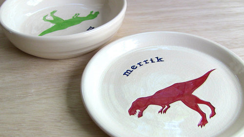 Personalized Ceramic Dinosaur Plate ($35)
Personalized Ceramic Dinosaur Plate ($35)