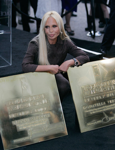 You know you've made it when your name lands on the Rodeo Drive Walk of Style, which Versace's did in 2007.
You know you've made it when your name lands on the Rodeo Drive Walk of Style, which Versace's did in 2007.