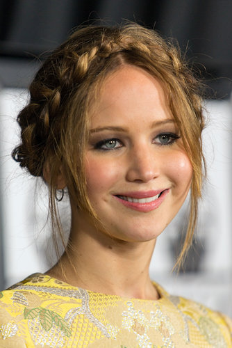 Jennifer often finds ways to incorporate a braid into her updos on the red carpet. This milkmaid style, from the 2013 Los Angeles Film Critics Association Awards, is one to try at home.
Jennifer often finds ways to incorporate a braid into her updos on the red carpet. This milkmaid style, from the 2013 Los Angeles Film Critics Association Awards, is one to try at home.