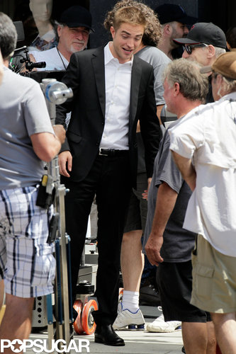 Robert Pattinson was all smiles on his LA set.
Robert Pattinson was all smiles on his LA set.