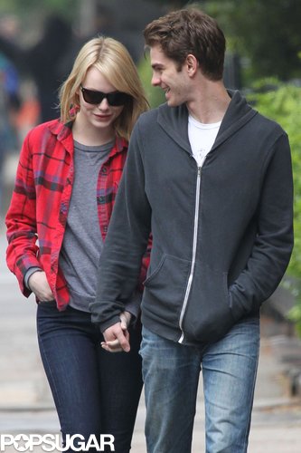 Emma Stone held Andrew Garfield's hand during an NYC coffee stop in May 2012.
Emma Stone held Andrew Garfield's hand during an NYC coffee stop in May 2012.