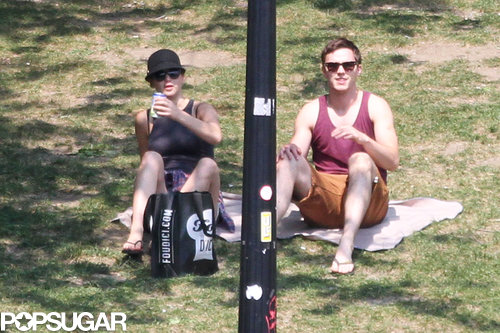Jennifer Lawrence and Nicholas Hoult hung out on a blanket in the park.
Jennifer Lawrence and Nicholas Hoult hung out on a blanket in the park.