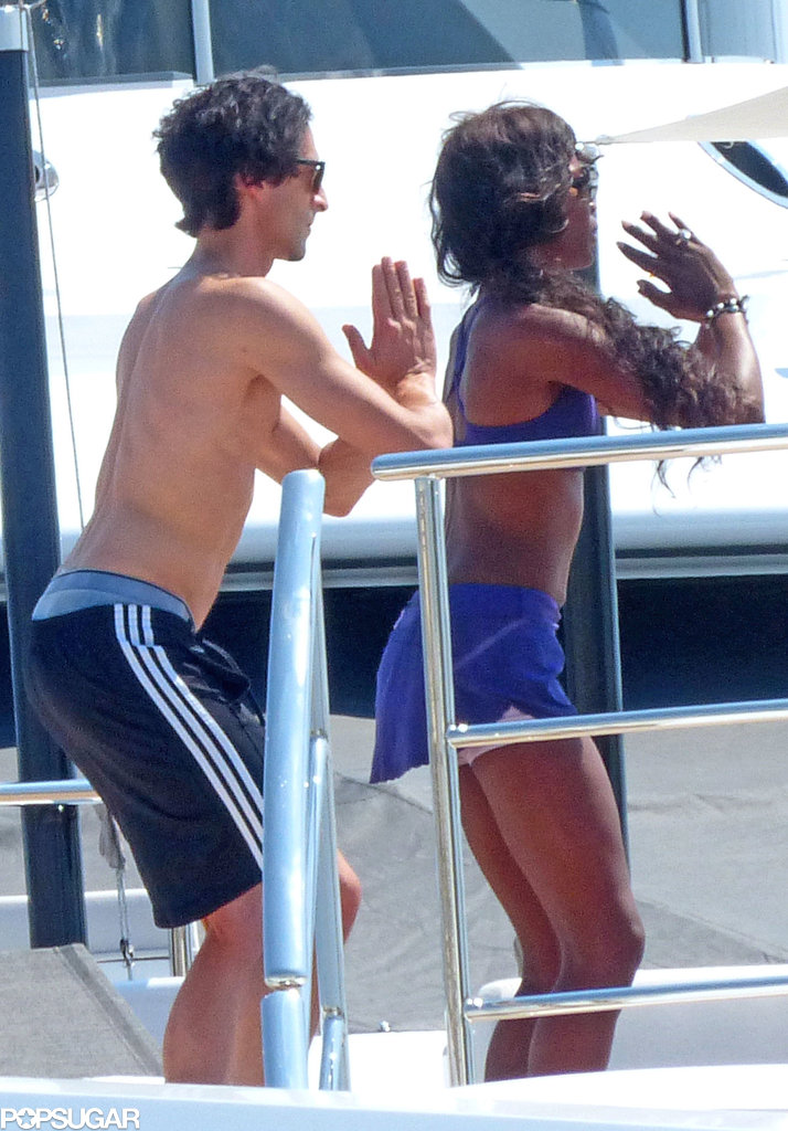 Naomi Campbell and Adrien Brody did yoga on a boat while vacationing off the coast of Ibiza in August 2013.
Naomi Campbell and Adrien Brody did yoga on a boat while vacationing off the coast of Ibiza in August 2013.