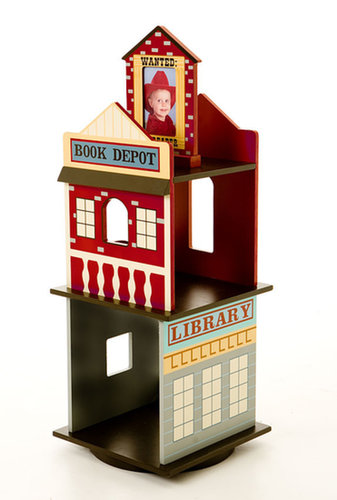 Collect all his books in a Levels of Discovery Wild West revolving bookshelf ($175, originally $195) that features a rustic town design. And it's topped with an adorable picture frame for popping in a shot of your little fugitive.
Collect all his books in a Levels of Discovery Wild West revolving bookshelf ($175, originally $195) that features a rustic town design. And it's topped with an adorable picture frame for popping in a shot of your little fugitive.