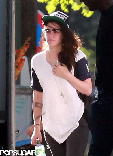 Kristen Stewart reported to work on the set of Sils Maria in Berlin.
Kristen Stewart reported to work on the set of Sils Maria in Berlin.