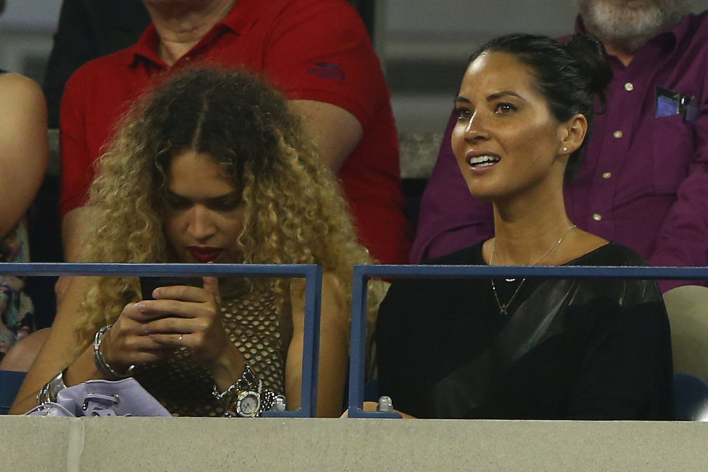 Olivia Munn was in the stands for the men's singles first round match.
Olivia Munn was in the stands for the men's singles first round match.