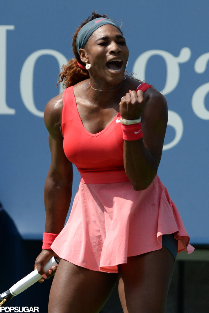 Serena Williams celebrated during her match.
Serena Williams celebrated during her match.