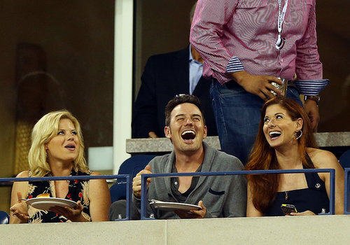 It was a Smash reunion for Debra Messing and Megan Hilty, who were joined by Megan's boyfriend Brian Gallagher.
It was a Smash reunion for Debra Messing and Megan Hilty, who were joined by Megan's boyfriend Brian Gallagher.
