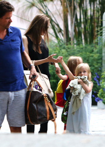 Angelina Jolie held the hands of Knox and Vivienne as they walked in Santa Barbara.
Angelina Jolie held the hands of Knox and Vivienne as they walked in Santa Barbara.