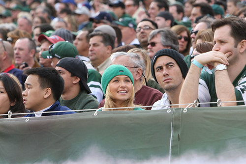 Hayden Panettiere sat in the stands of the New York Jets vs. Buffalo Bills game in November 2011.
Hayden Panettiere sat in the stands of the New York Jets vs. Buffalo Bills game in November 2011.